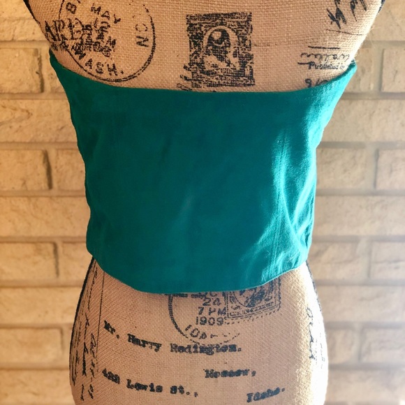 In Transit Vintage Teal Suede Bustier - Picture 3 of 7